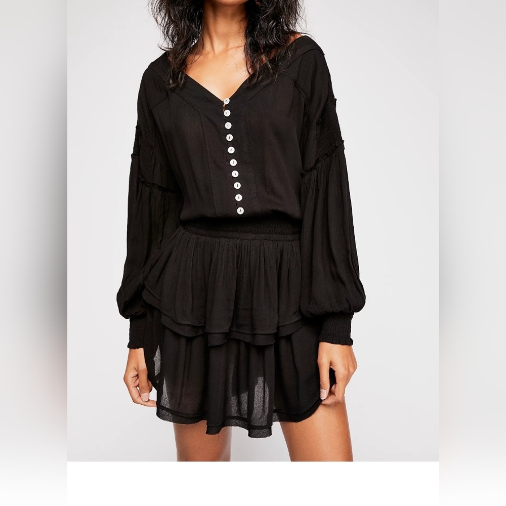 Free People Black Long Sleeve Dress